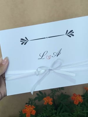 Convite casamento personalizado classico preto