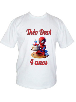 Kit personalizado com 3 camisetas do homem aranha