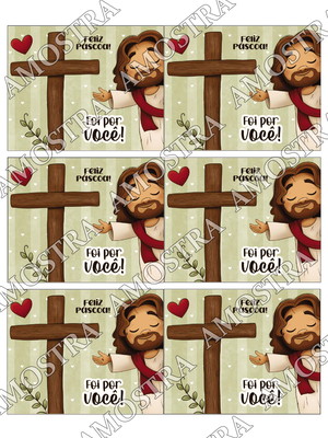 Card páscoa - foi por você - evangélico - arte digital