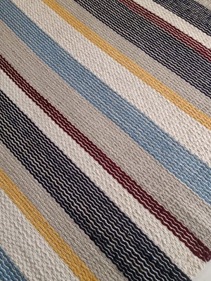 Tapete art. ondinha listrado em algodão e sisal 1,50x2,70 m
