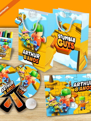 Kit completo sacolinha 2 personalizado stumble guys