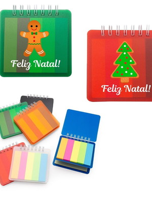 Bloco de anotações com autoadesivos personalizado natal