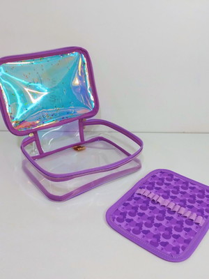 Estojo g transparente 1 base de 24 elásticos