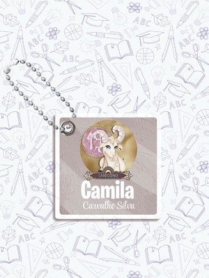 2 tags para mochila em acrílico signo capricórnio