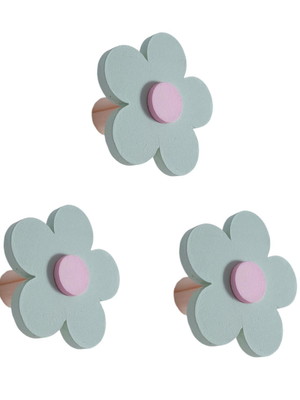 Kit ganchos cabideiro mdf flor com miolo