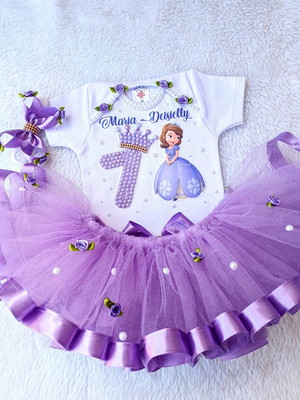 Conjunto tutu princesinha sofia mesvesario