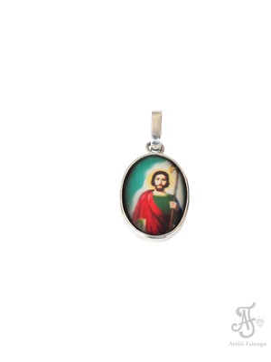 Pingente medalha são judas tadeu com prata