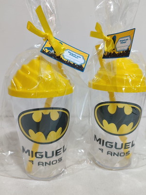 Copo twister 300ml pers. batman com tag e embalagem