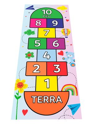 Tapete de atividades amarelinha ilustrado infantil