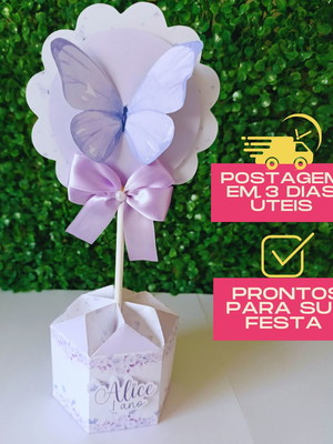 Kit de centro de mesa jardim das borboletas lilás 12 un