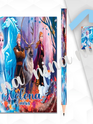 Bloquinho g+lapis frozen personalizado
