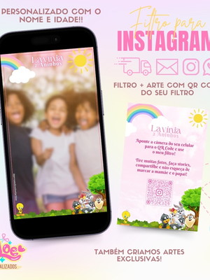 Filtro para instagram + qr code baby looney tunes menina
