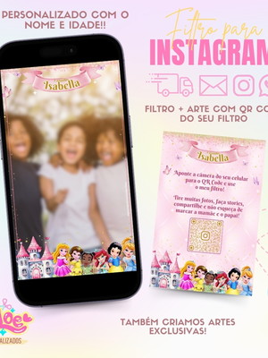 Filtro para instagram + qr code princesas baby cute
