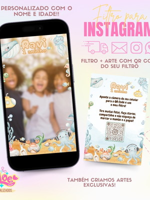 Filtro para instagram + qr code fundo do mar