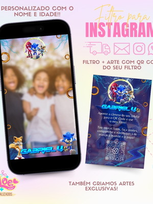 Filtro para instagram + qr code sonic o filme