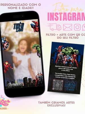 Filtro para instagram + qr code os vingadores