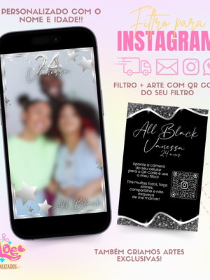 Filtro para instagram + qr code all black