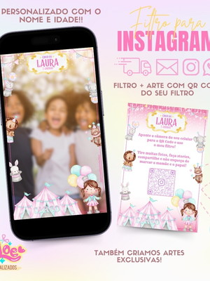 Filtro para instagram + qr code circo menina