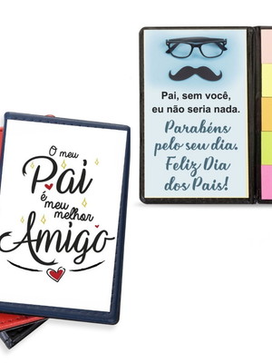 Bloco de anotações com autoadesivos personalizado