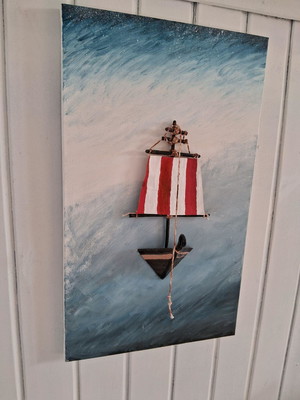 Quadro a óleo obra de artesãos