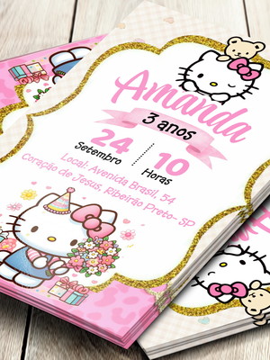 Convite digital hello kitty