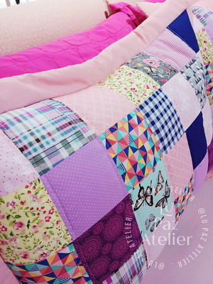 Peseira em patchwork (retalhos) - amor de menina