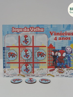 20 jogos da velha spidey e seus amigos lembrancinha de festa