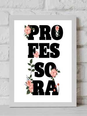 Quadro decorativo professora flores