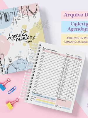 Caderno agendamento manicure permanente - arquivo digital