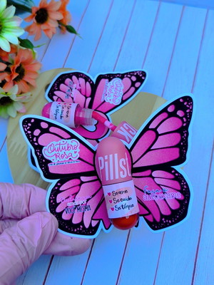 Card com mini gloss- outubro rosa