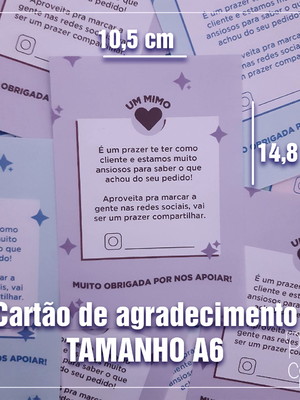 Kit 50 cartões de agradecimento