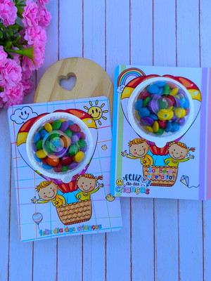 Card com coloreti (confete chocolate)- dia das crianças