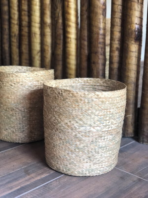 Cesto de palha artesanal (+-40cm)v