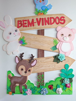 Painel de sala de aula tema fofura do bosque