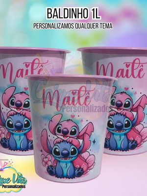Baldinho personalizado - lilo stitch