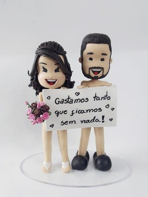 Noivinhos personalizados - topo de bolo biscuit