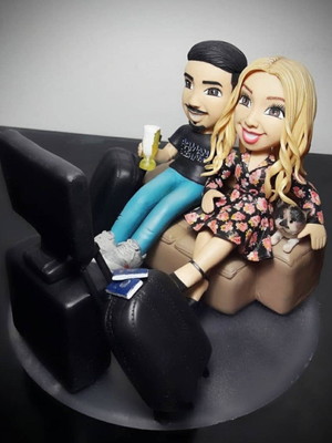Noivinhos personalizados - topo de bolo biscuit