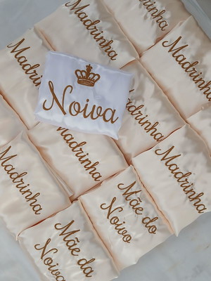 4 robe de cetim noiva kit 4 peças