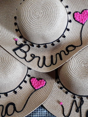 9 chapéus de praia personalizado com nome e desenho