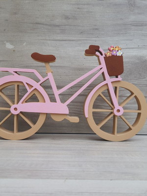 Bicicleta com flores - decoração de mesa em mdf