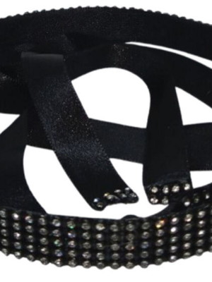 Cinto preto de strass para vestido de festa