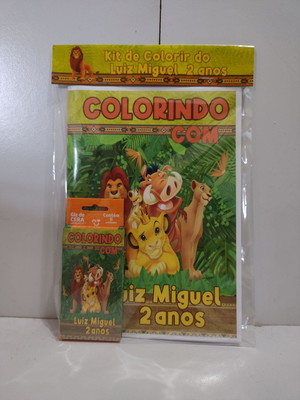 Kit de colorir rei leão com giz