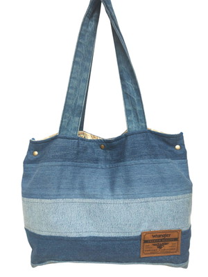 Bolsa jeans listras