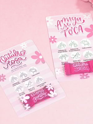 Cartão com bala outubro rosa (kit 20 unidades)
