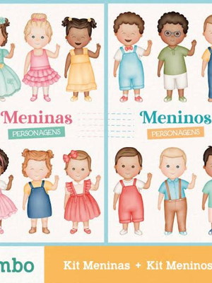 Kit digital menino e menina aquarela