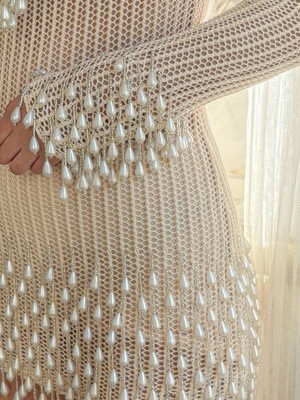 Vestido pérolas zara crochet