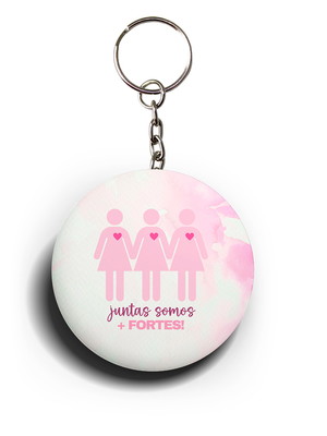 Chaveiro personalizado de alumínio juntas somos mais fortes