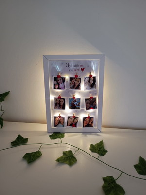 Quadro fotos personalizado com led