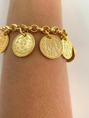 Pulseira de moedas semijóia