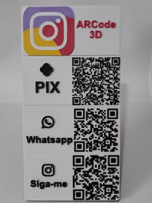Placa qrcode alto relevo colorida - 3 campos